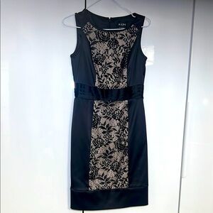 BCBG  Paris black lace Sheath Dress Cocktail. Size 2